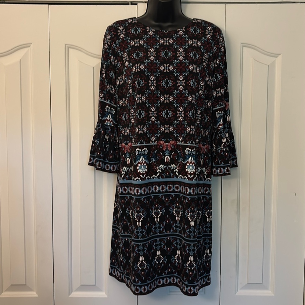 White House Black Market Bell-Sleeve Dress Black Women Size Small